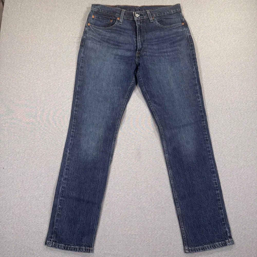 Levis 511 Slim Fit Jeans Mens 36x32 (34x32) Dark Wash Blue Stretch Denim Pants